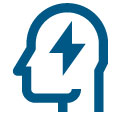 Head with Lightning Bolt Icon