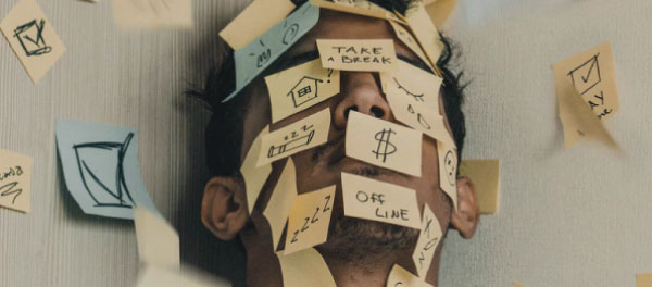 Man Covered in Sticky Notes