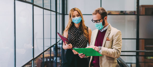 Masked Office Workers