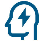 Man with Lightning bolt icon