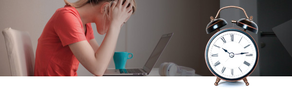 Stressed Worker with Clock