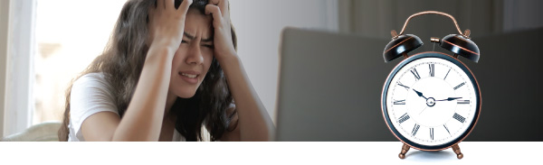 Stressed Worker with Clock